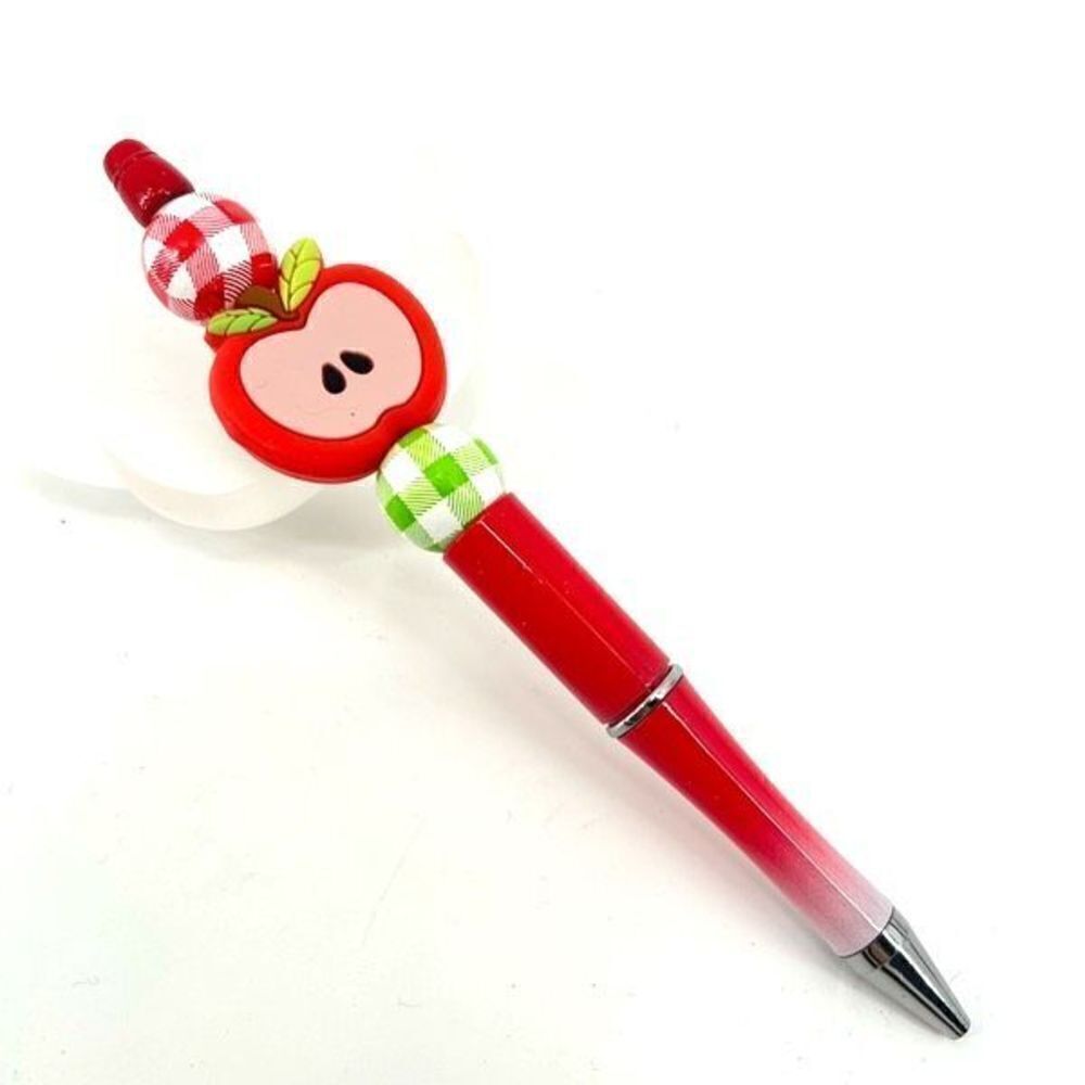 Apple teacher fall pen handmade NEW red white green